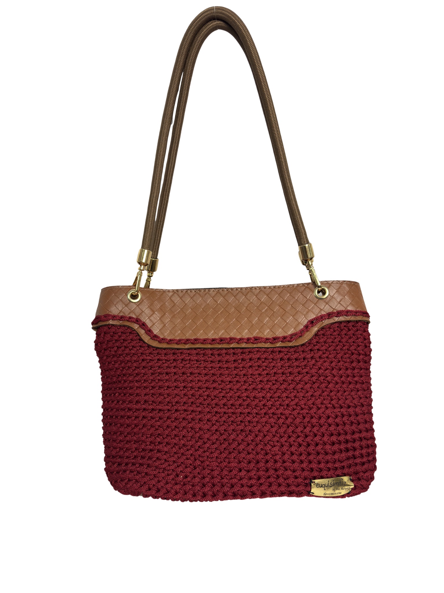BOLSA EUQUISIMIFIZ CROCHÊ VERMELHA