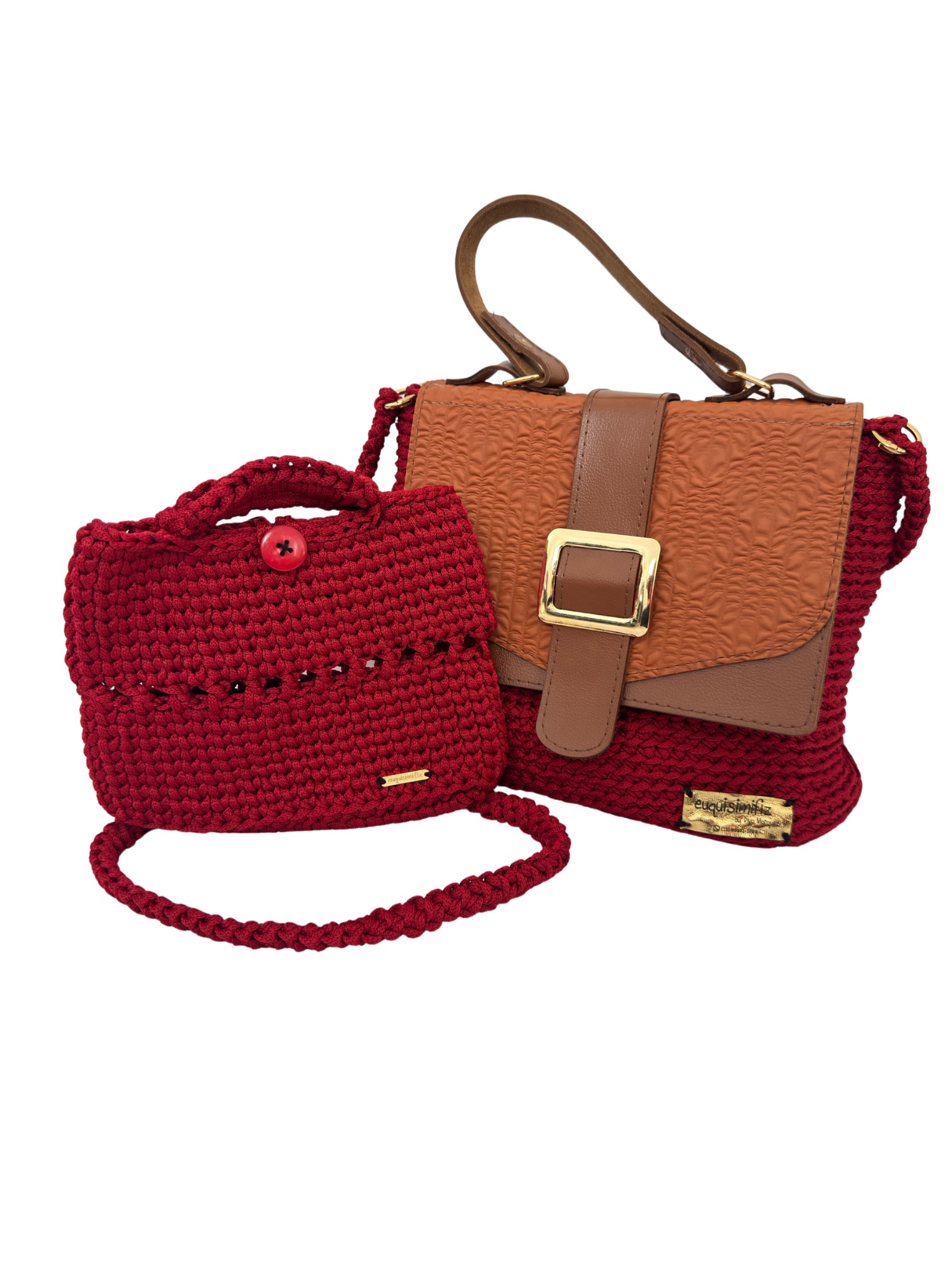 BOLSA EUQISIMIFIZ ESTILO CARTEIRO EM CROCHÊ - Imagem 2